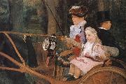 Mary Cassatt The woman and the child are driving the carriage oil painting